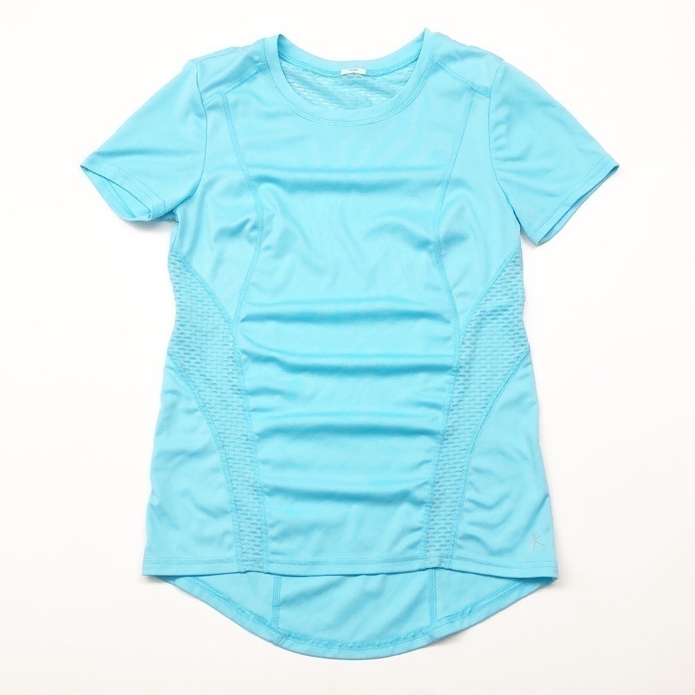 Danskin bright blue mesh panel workout top